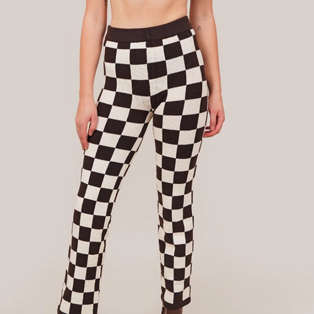 Belle the label brown checkered pants